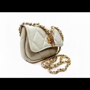 Badgley Mischka Mini Purse Vegan Off White Quilted Crossbody NWT (MSRP $49)